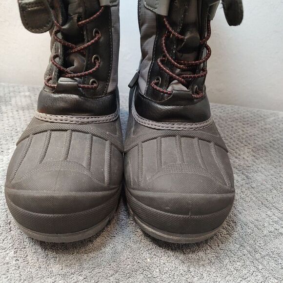 Cat & Jack‎ Kids Black Faux Fur Lined Collar Thermolite Winter Boots Sz 1 - Picture 12 of 16
